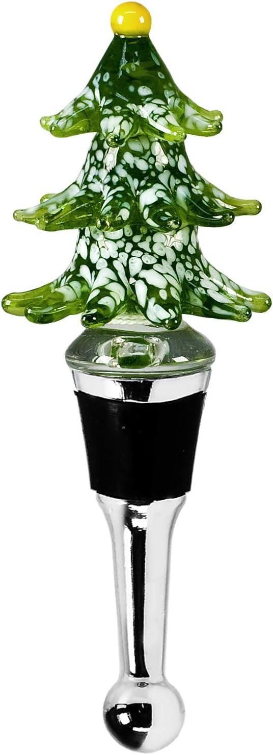 EDZARD Flaschenverschluss Tannenbaum, Höhe 13 cm, für Champagner, Wein und Sekt, Muranoglas-Art, Han