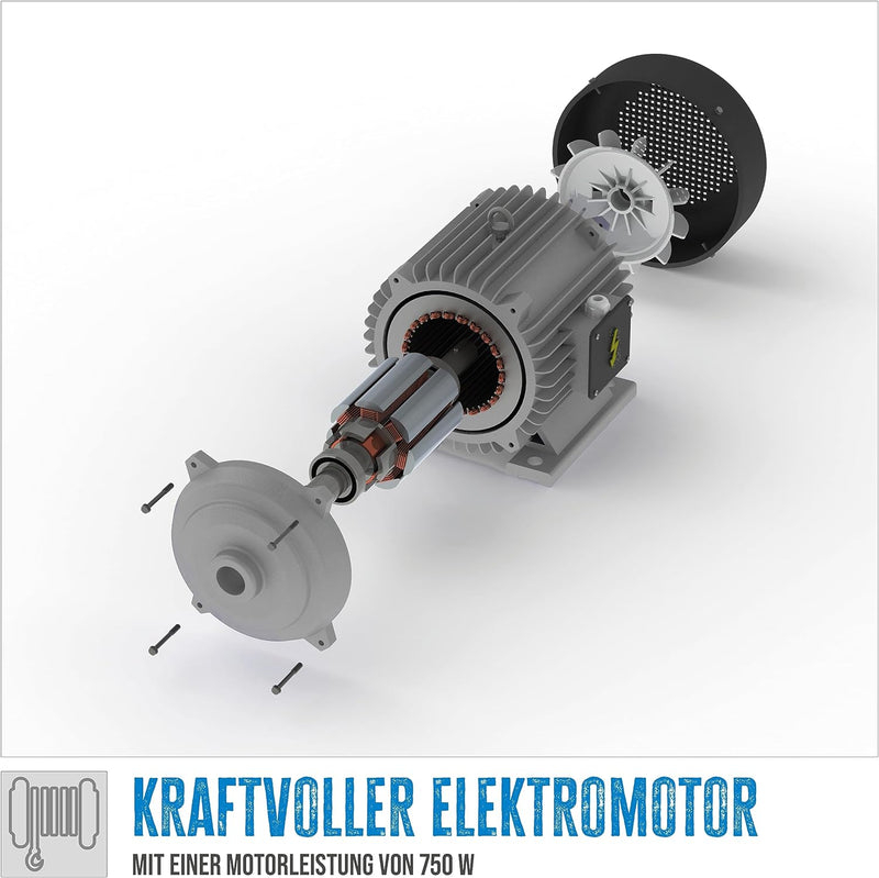 Güde Elektrischer Seilzug GSZ 200/400 (750 W, GS-geprüft, max. Hubkraft ohne/mit Umlenkrolle 200/400