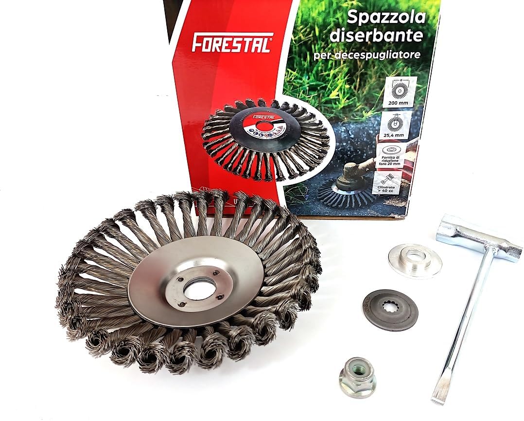 Universal Unkrautbürste Fugenbürste 200 mm für Stihl Motorsense mit Befestigungsset FS 80, 85, 87, 8