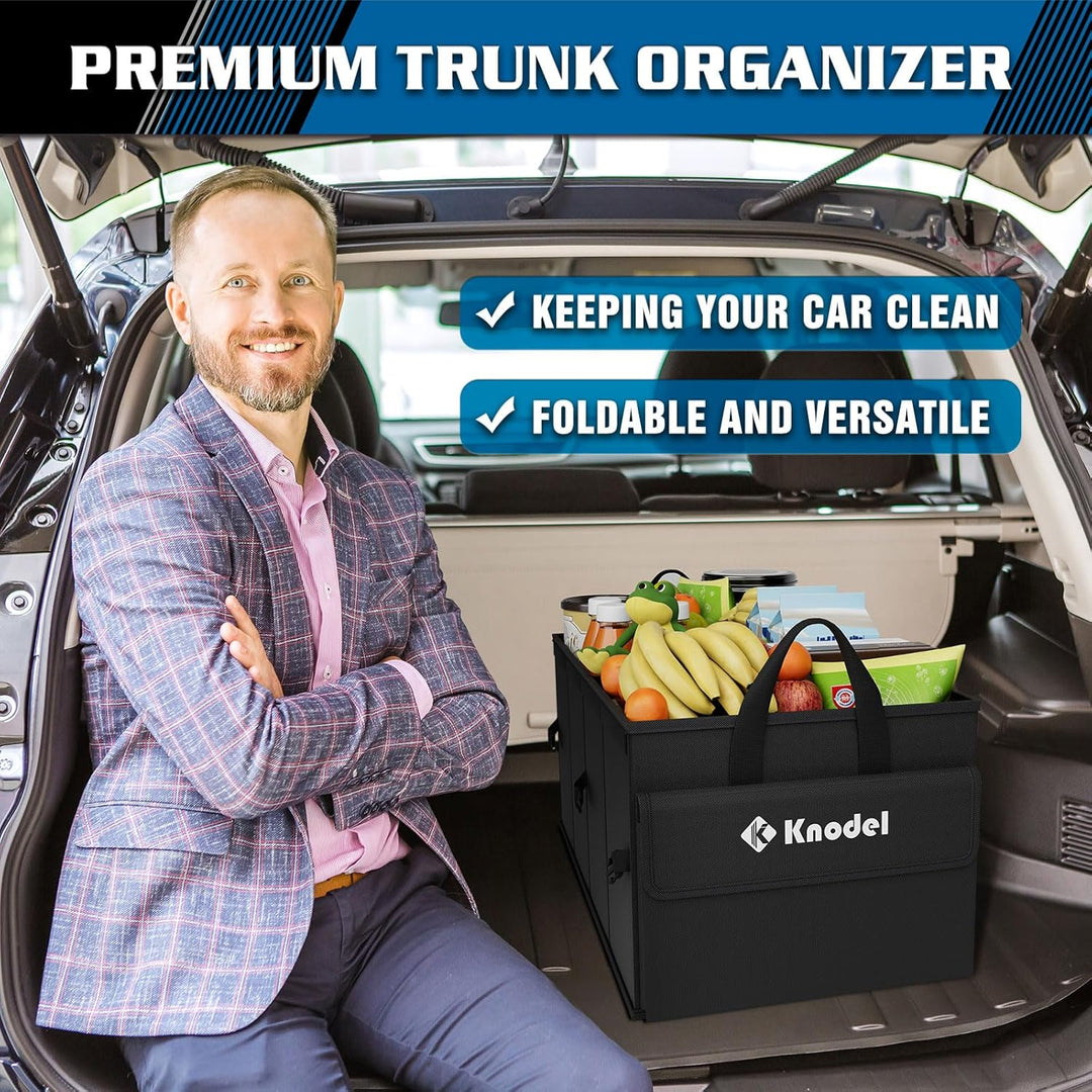 K KNODEL Autostruktur-Organisator mit faltbarem Deckel, Autospeicherbox und tasche, grosser Kofferra
