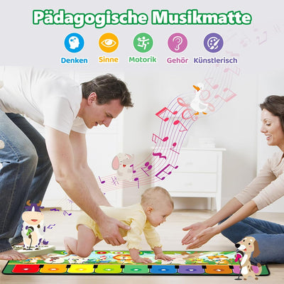 Rodzon 63301 Baby Spielzeug ab 1 Jahr, Musikmatte Kinder 19 Liedern 10 Tieren, Kinderspielzeug ab 1