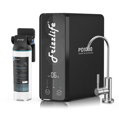 Frizzlife RO Umkehrosmose-Wasserfiltersystem - 1000 GPD schneller Durchfluss, tanklos, reduziert TDS