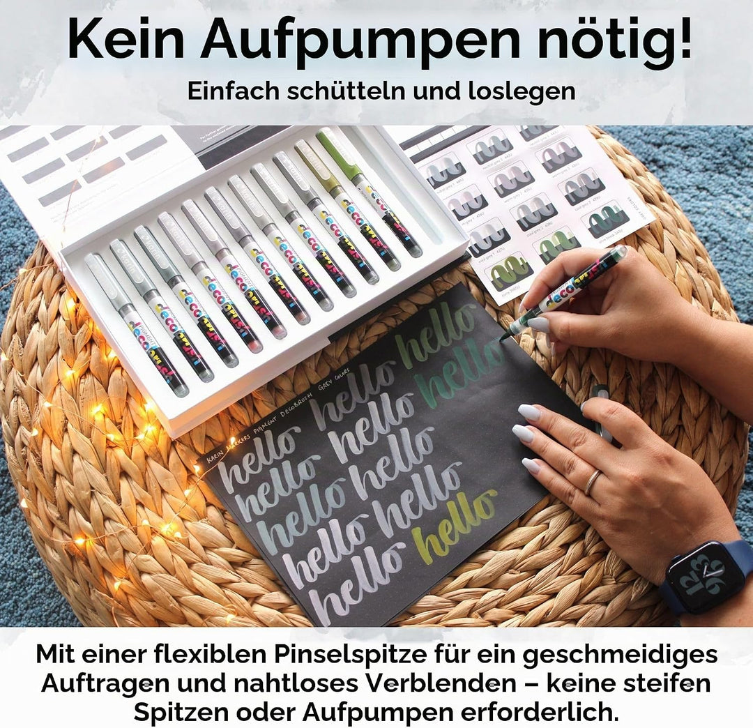 KARIN PIGMENT decobrush Pastel Colors Collection, 29C7, 12 Stück (1er Pack), Pastel Colors