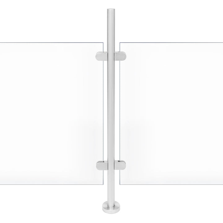 Treppengeländer 110 cm, Geländerpfosten aus Glas, Geländerpfosten aus Edelstahl, Balkongeländer, Sch