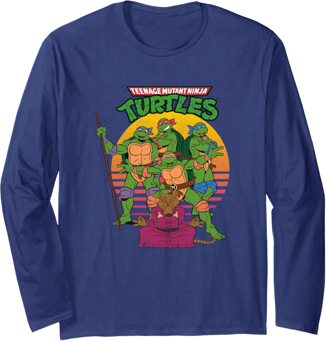 Teenage Mutant Ninja Turtles Retro Sun Group Langarmshirt