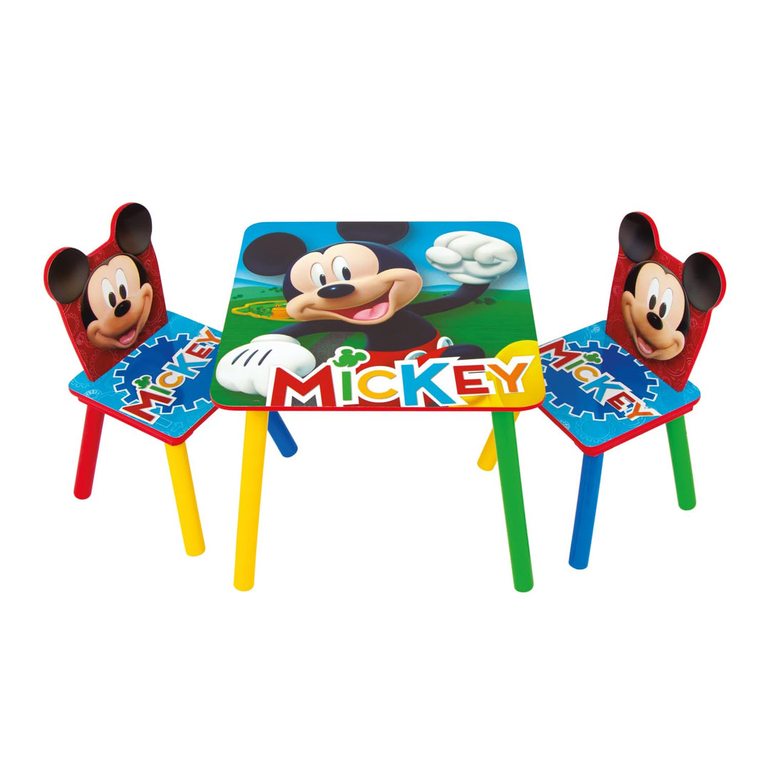 Disney Nixy Kids Mickey Mouse Holztisch und 2 Stühle, Set