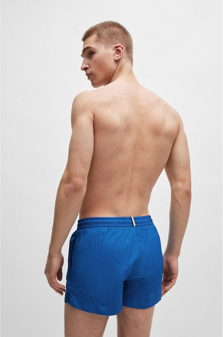 BOSS Herren Mooneye Badeshorts mit Umriss-Logo-Print L Medium Blue423, L Medium Blue423