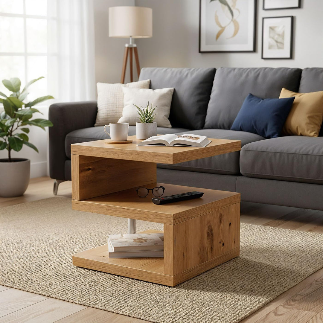 levandeo Couchtisch Sigi Wildeiche Eiche B x H x T: 44x44x44cm Holz Beistelltisch Keine Montage Fest