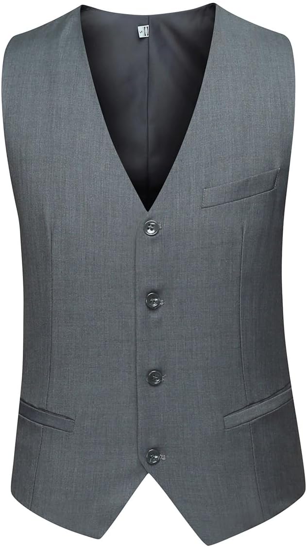 Anzug Herren Slim Fit 3 Teilig Anzüge Herrenanzug Sakko für Hochzeit Business S Grau, S Grau