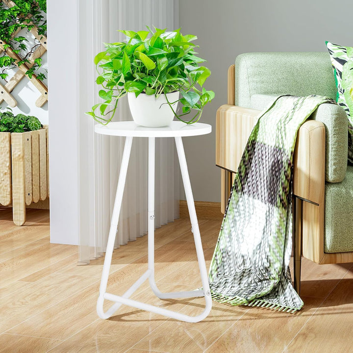 HDANI 50cm Rund Pflanzenständer,Blumenständer,Pflanzenregal aus Holz und Metall,Modernes Regal für Z