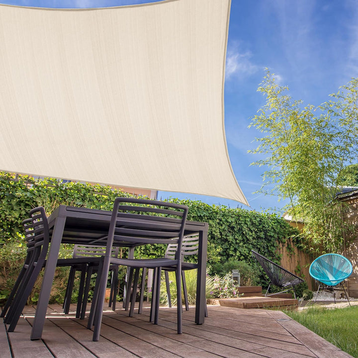 Lumaland Sonnensegel Quadrat | 3 x 3 Meter Wetterbeständiger Sonnenschutz inkl. Befestigungsseile |