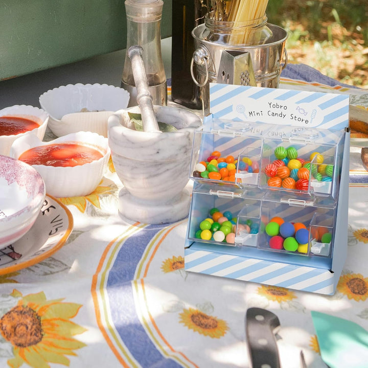 YOBRO Mini-Süssigkeitenladen, Retro-Mini-Süssigkeitenspender, Süssigkeiten-Bar, Snack-Spender mit Sc