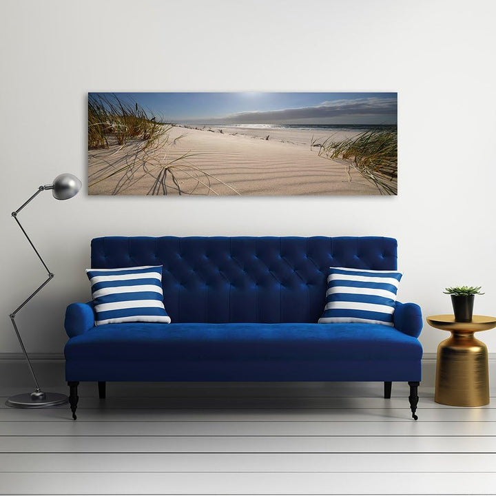 Feeby Bilder Strand Meer Sand Gras 150x60 cm Wohnzimmer Schlafzimmer Büro Flur Küche Wandbilder Mode