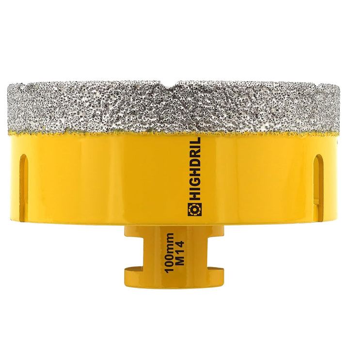 HIGHDRIL Diamant Bohrkrone - 100mm Lochsäge Fliesen M14 Gewinde für Porzellan Fliese Keramik Granit