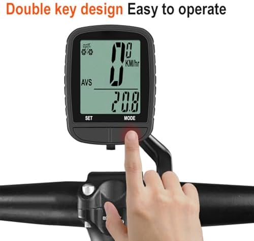 Denash Fahrradcomputer, Kabelloser Fahrrad-Tachometer mit 24 Funktionen, Automatischer Sleep-Wake-Up