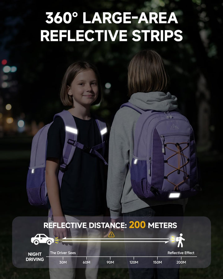 Amythe Outdoor Schulrucksack für Mädchen ab 6 Jahren, Wanderrucksack Kinder 1. - 5. Klasse, Wasserdi