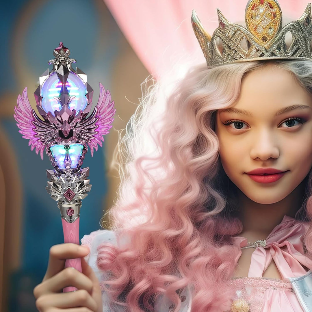 Kisangel Leuchtender Prinzessin Zauberstab FüR Kinder Mit Led-Lichtern Und Ton – Leuchtender Zaubers