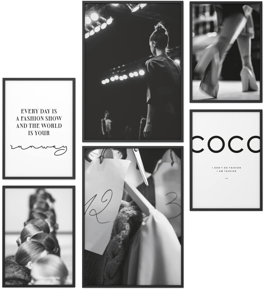 Papierschmiede® Mood Poster Set Coco Runway, Bilder Wohnzimmer Deko Schlafzimmer, 2x DIN A3 (ca. 30x