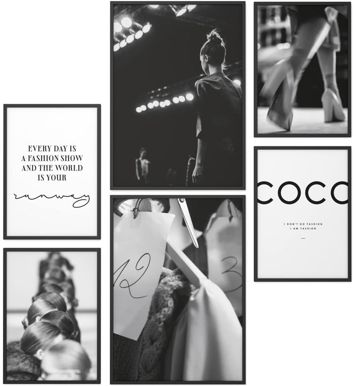 Papierschmiede® Mood Poster Set Coco Runway, Bilder Wohnzimmer Deko Schlafzimmer, 2x DIN A3 (ca. 30x
