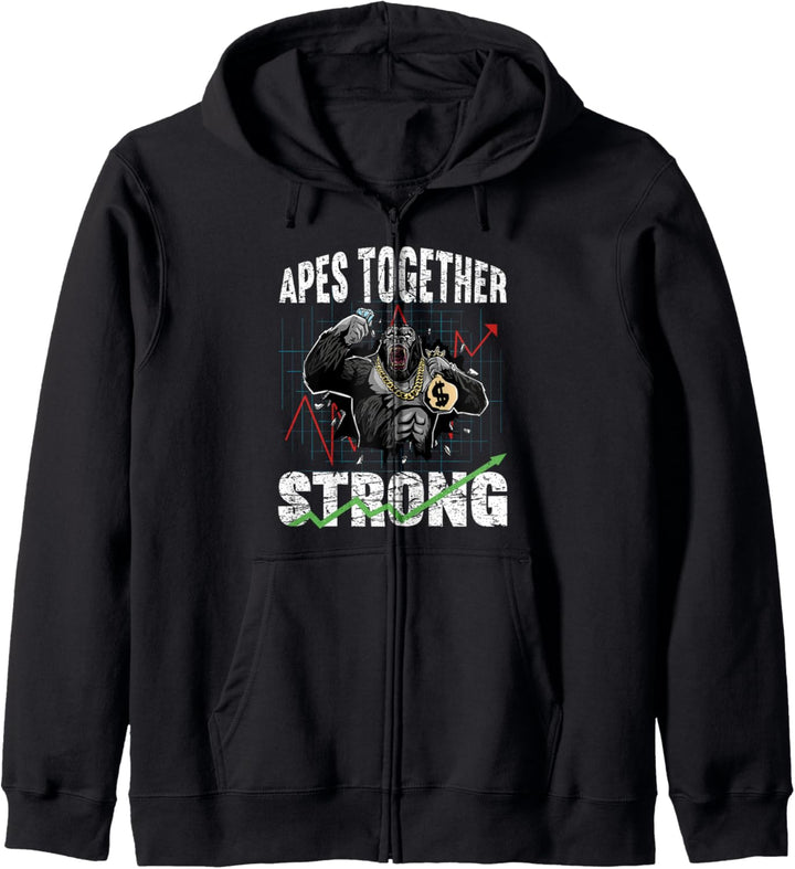 Apes Together Strong Hands Street Bets HODL Gorilla Kapuzenjacke