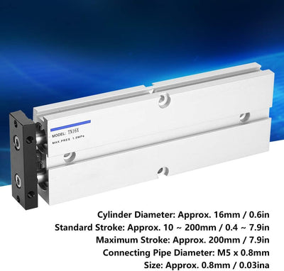 Luftzylinder Aluminiumlegierung, Pneumatischer Zylinder Zylinder Materialtransportprodukte Gurte TN1