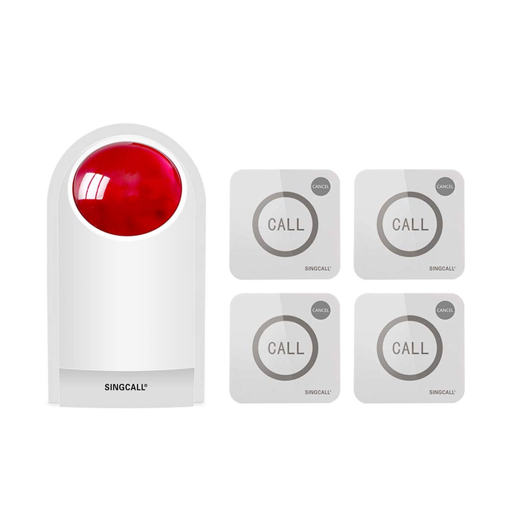 Strobe Sirene Alarm Home Careing Loud Outdoor SOS Alert System 1 Rot blinkende Sirene, 4 Fernbedienu