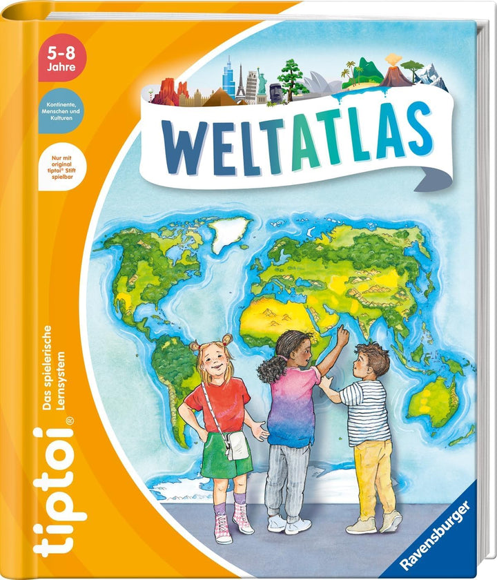 Ravensburger tiptoi® Weltatlas + Kinder Wimmel Weltkarte - Länder, Tiere, Kontinente | Buch für Kind