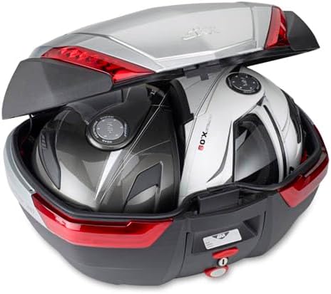 Givi V47 Monokey Topcase mit Alu Blende und roten Reflektoren TU EU Schwarz, TU EU Schwarz