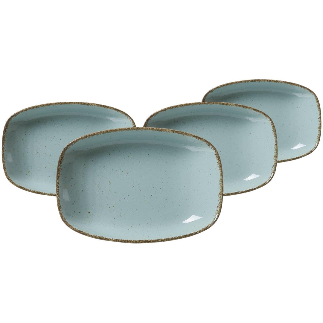 Ritzenhoff & Breker Suppenteller-Set Casa 4-teilig, 23 x 16 cm, Ovale Teller im Vintage-Look, Mix &