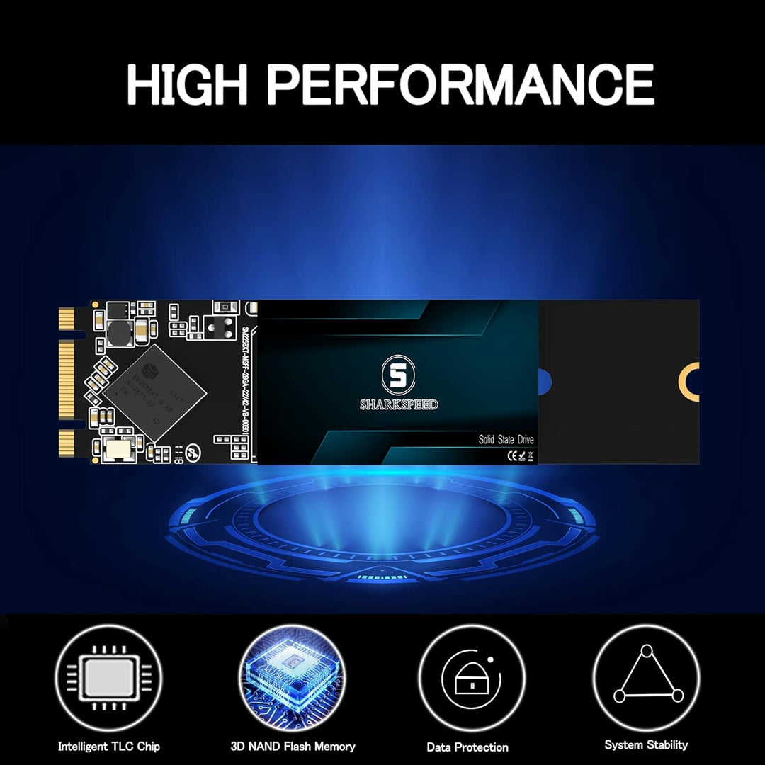 SHARKSPEED SSD 4TB M.2 2280 80mm 3D NAND SATA 3 (6Gb/s), SSD Festplatte Internes Solid State Drive f