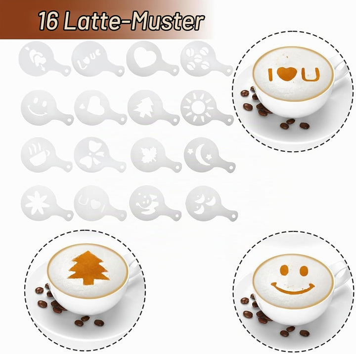 Kaffee Tamper 51mm Set Edelstahl, Espresso Zubehör mit 350ml Milchkännchen | Espresso Zubehör Set •