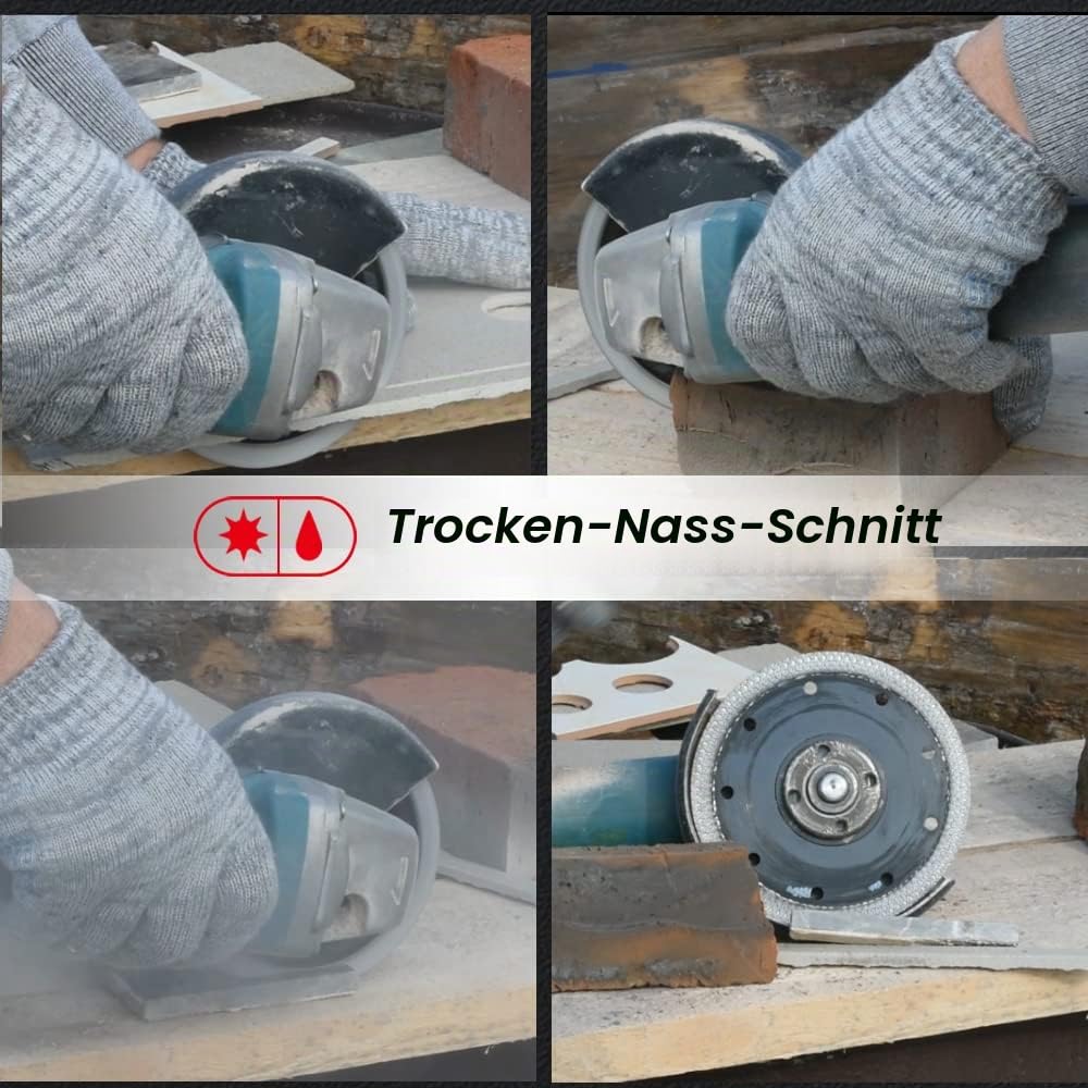 DT-DIATOOL Diamant Trennscheibe 230 mm x 25,4 mm/22,23 mm Sägeblatt mit X Mesh Turbo für Porzellan F
