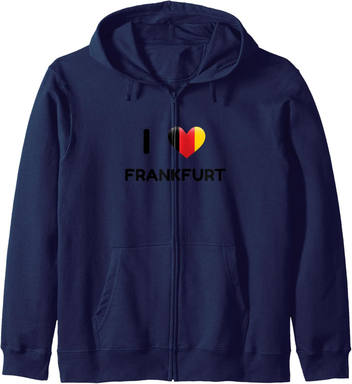 I Love Frankfurt Deutschland Flagge Kapuzenjacke