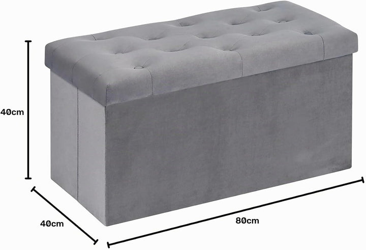 Bonlife Sitzbank mit Stauraum Aufbewahrungsbox mit Deckel Stoff Stauraum Schlafzimmer Möbel Faltbare