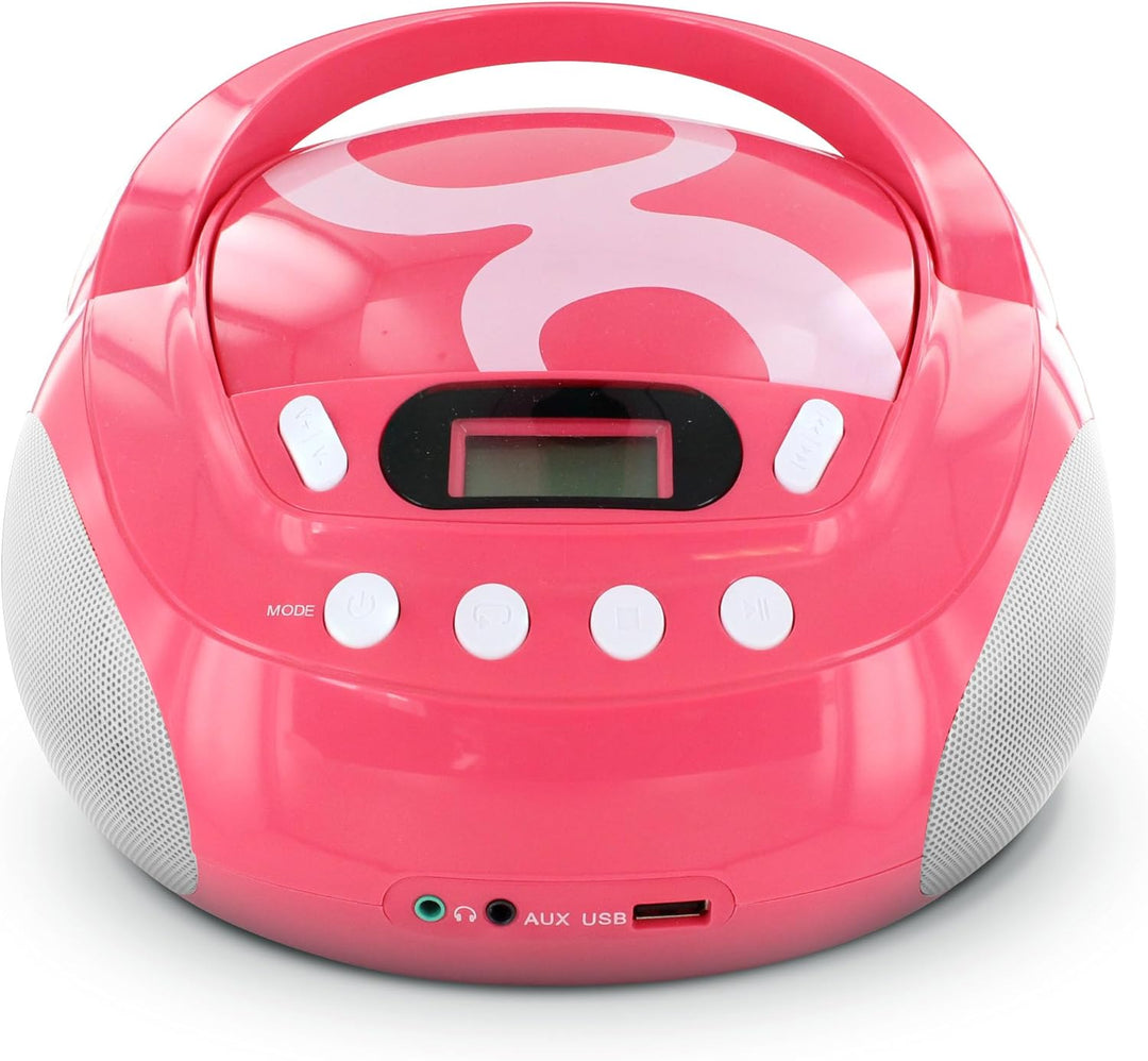 Metronic Gulli Radio/Tragbarer CD-/MP3-Player für Kinder, mit USB-Port Rose, Rose