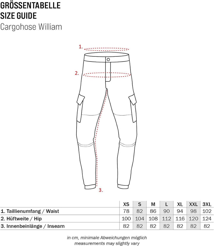 Indicode Herren William Cargohose aus Baumwolle m. 7 Taschen inkl. Gürtel | Outdoorhose S Army, S Ar