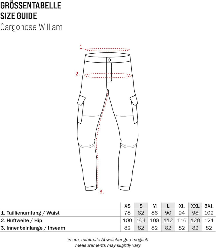 Indicode Herren William Cargohose aus Baumwolle m. 7 Taschen inkl. Gürtel | Outdoorhose, Fog