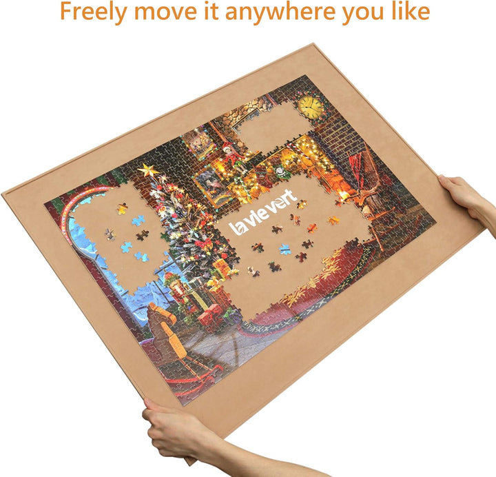 LAVIEVERT Holzpuzzle-Brett, Puzzle-Aufbewahrung, Puzzle-Sparer mit Rutschfester Oberfläche für bis z