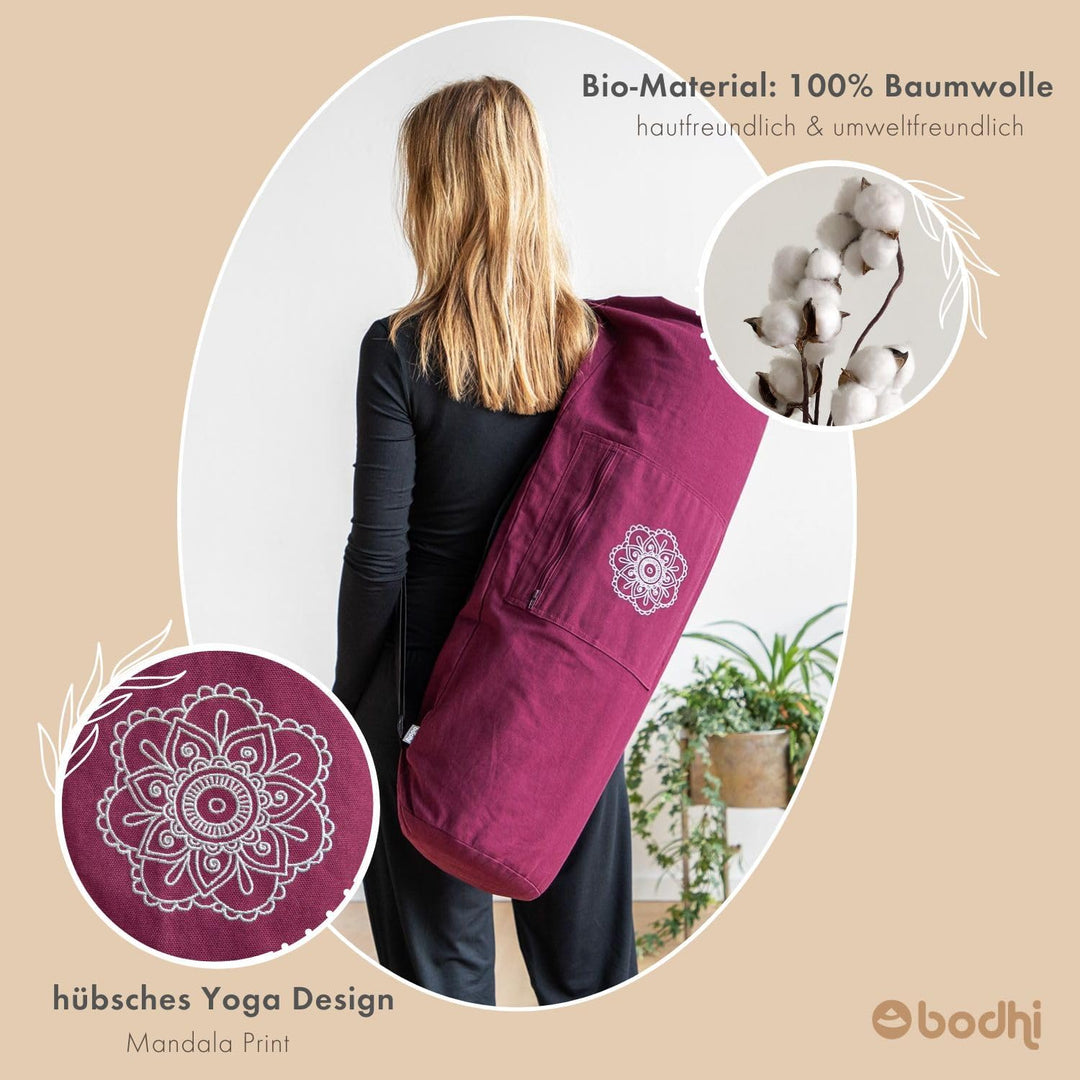 Bodhi SURYA BAG COTTON | Yogatasche gross für Schurwollmatten & Yogamatten | Tasche aus 100% Baumwol