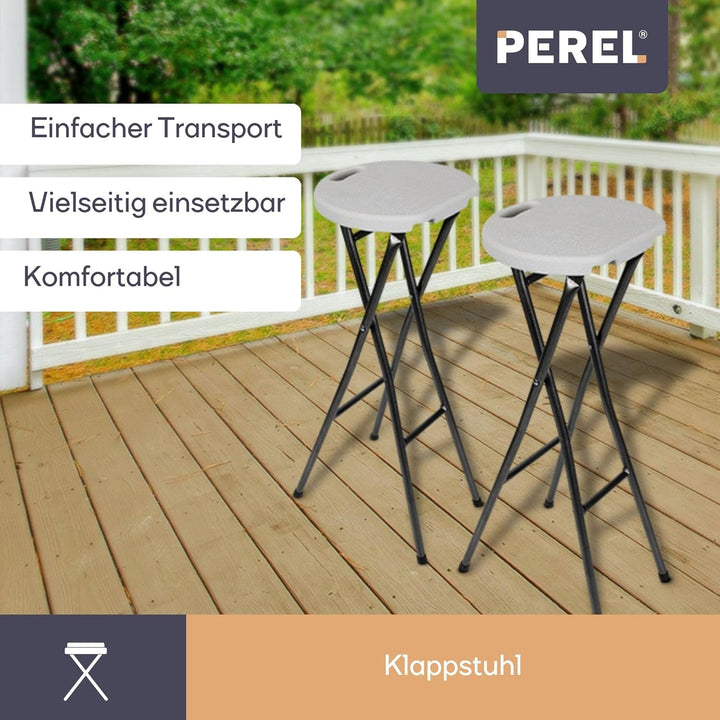 Perel TOOLLAND - FP145 Tolland Barstuhl, Zusa mmenklapbar, 80 cm Höhe 176259
