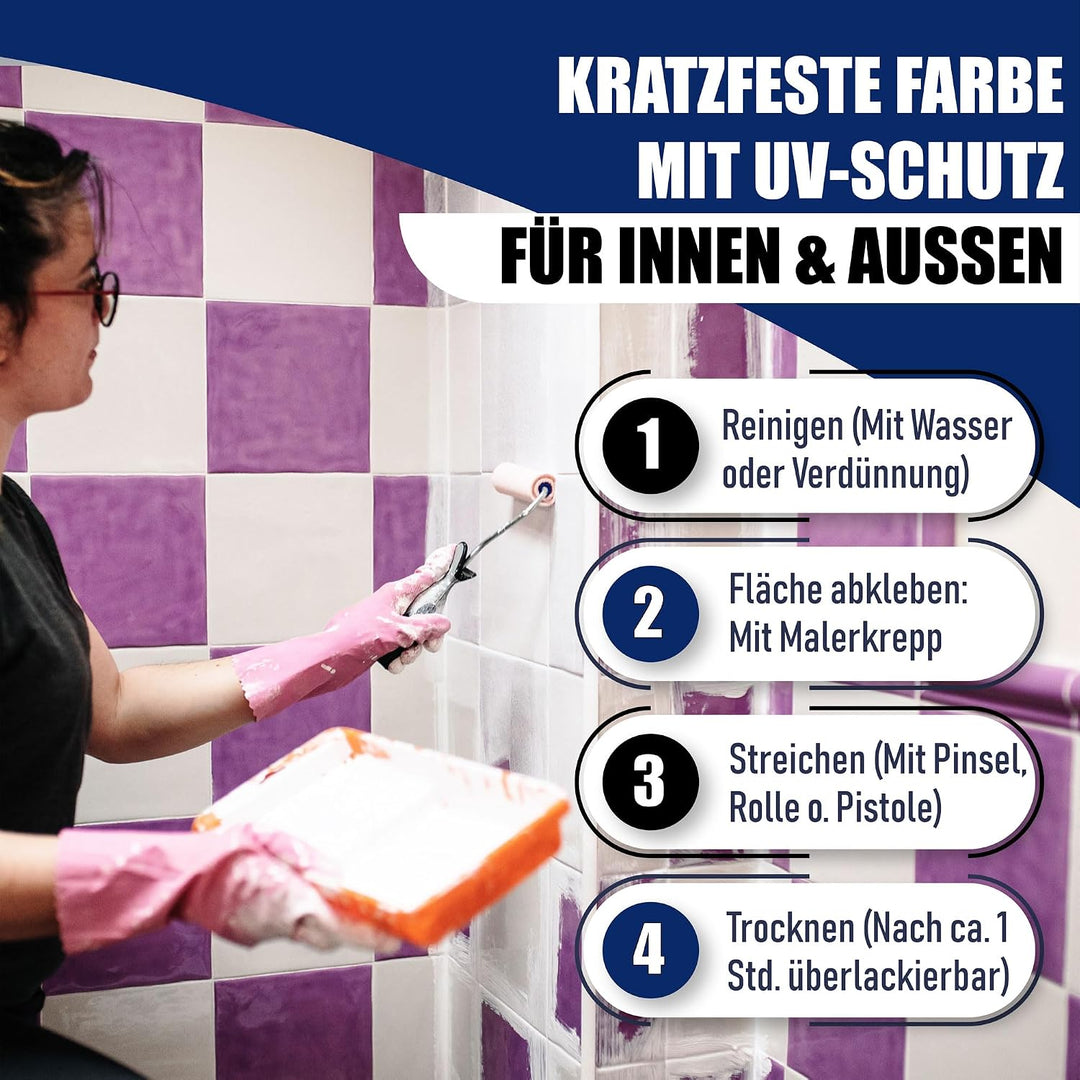 Fliesenlack GLÄNZEND Schokoladenbraun RAL 8017 Braun Fliesenfarbe im SET // Hamburger Lack-Profi (10