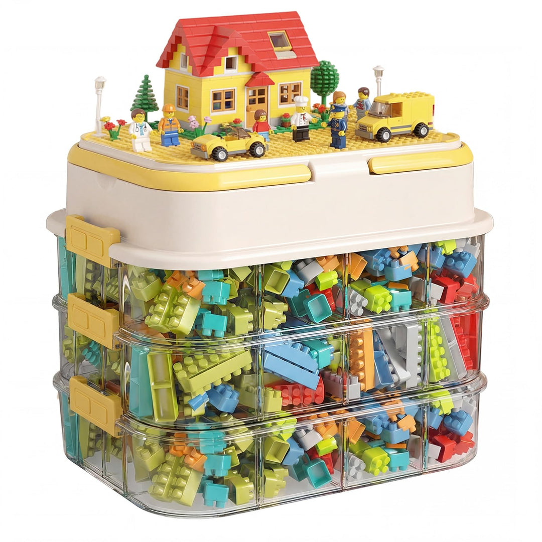 Aufbewahrungsbox für Legosteine, Aufbewahrung mit Bauplatten Stapelbar Aufbewahrungsboxen fur Lego B