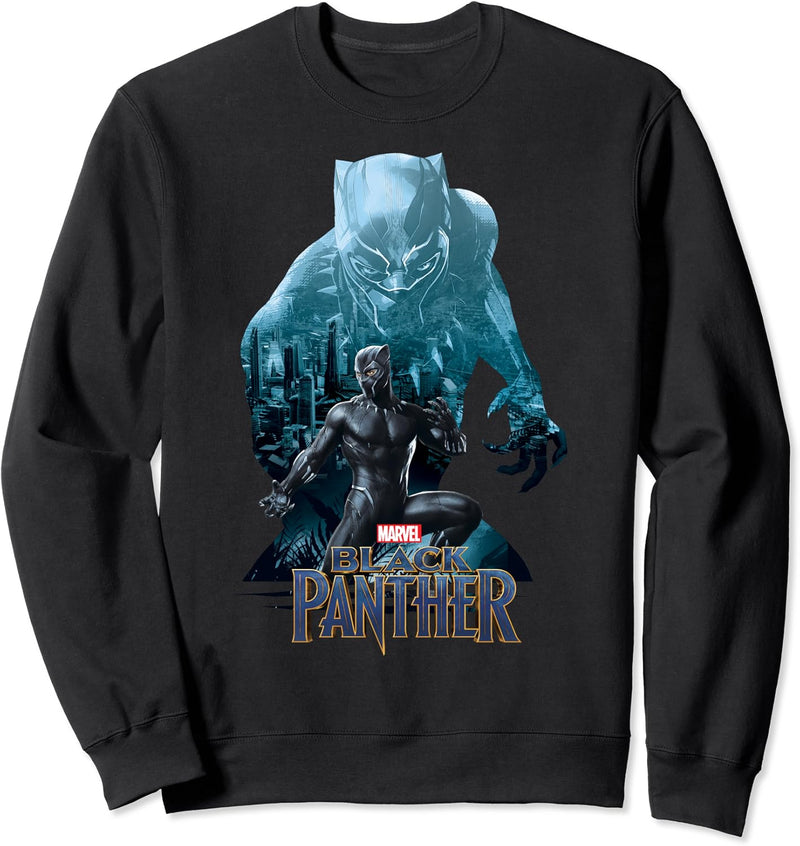 Marvel Black Panther Blue Hue Silhouette Fill Sweatshirt