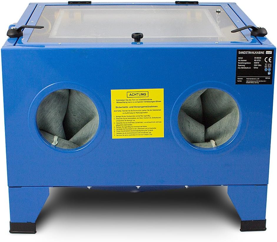 BITUXX® Sandstrahlkabine 90 L Liter Sandstrahlen Industrie Tisch Sandstrahlgerät