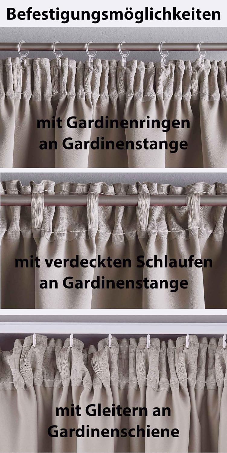 Gardinenbox Vorhang Blickdicht »Newyork« verdeckte Schlaufen Beige HxB 245x295 cm 1er-Pack Thermo-Ga