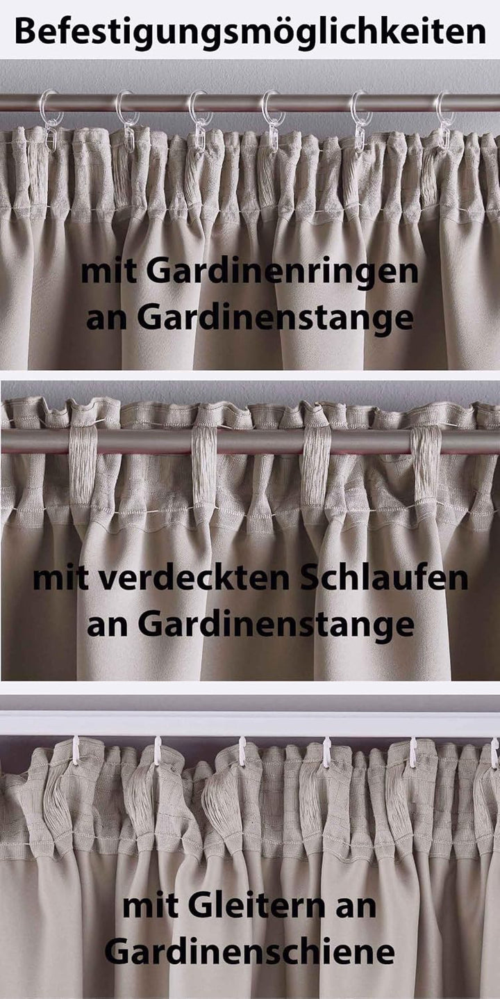 Gardinenbox Vorhang Blickdicht »Newyork« verdeckte Schlaufen Beige HxB 245x295 cm 1er-Pack Thermo-Ga