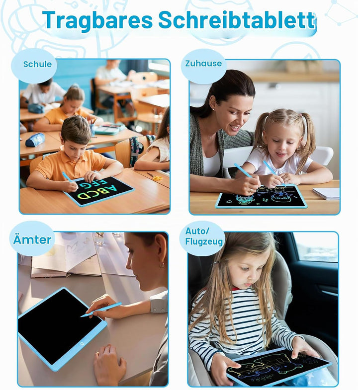 Bunte LCD Schreibtafel, 16 Zoll Grosse Zeichentafel Elektronischer Drawing Pad mit Sperr-&amp; Löschfunk