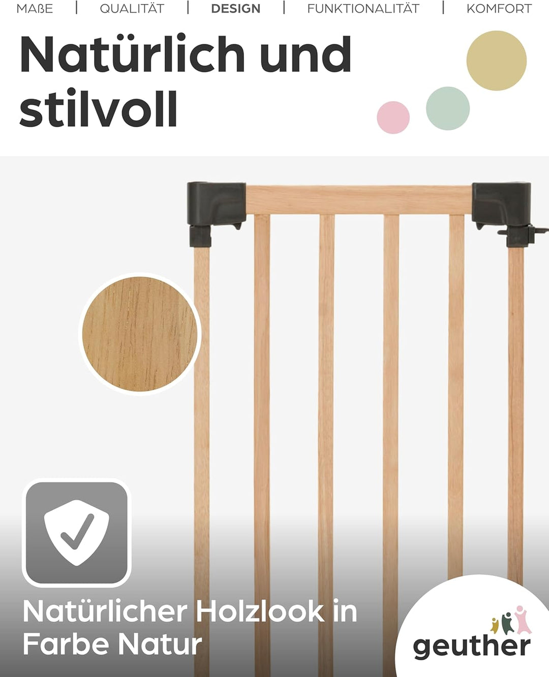 Yoko Verlängerung für Kinderschutzgitter Holz 40-160 cm I Erweiterung Kaminschutzgitter flexibel ohn