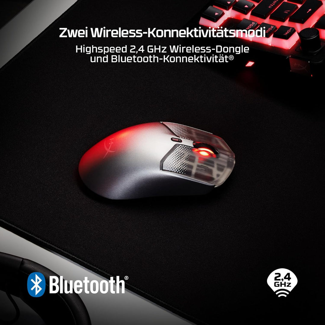 HyperX Pulsefire Haste 2 S Kabellose Gaming-Maus, Magnesiumgehäuse, Ultra-leicht, 64 g, Akku 120 h,