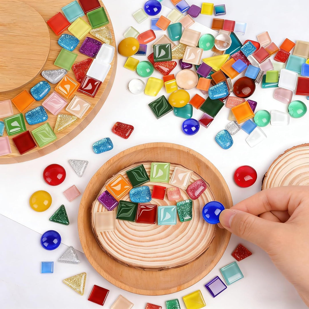Kristall Mosaik Fliesen Bunt Mosaiksteine Glasmosaiksteine Bastelmix Polygonale zum Basteln Set für